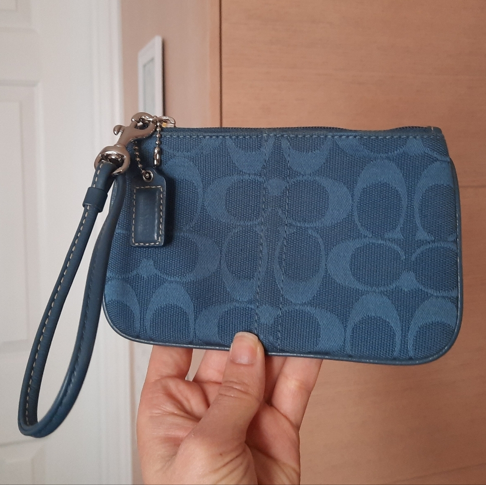 Navy Blue Authentic COACH wristlet